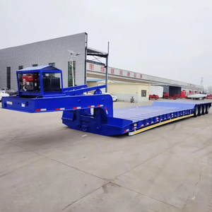 Chinese Manufacturers' 3-Axle Lowboy Semi-Trailer for Heavy <b>Truck</b> Carrying Crane Excavator Low <b>Bed</b> Rear Camera Diesel Fuel Price - Product Image 4