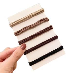 High Elasticity <b>Braided</b> Hair Tie Solid Color Fabric Manual Craft Daily Use Headdress - Product Image 5