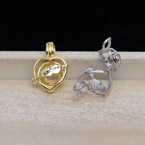 Pendentif en argent S925 en forme de cœur, perles non poreuses de 8 mm et 6,5 mm pour femmes, support d'accessoires DIY pour appui-tête de 12 mm, modèle 5084 - Product Image 1