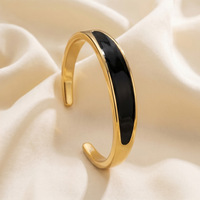 Bracelet jonc ouvert en alliage doré, style minimaliste, coquillage, feuille, fleur, accessoires de bijoux tendance pour femmes