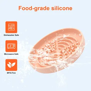Plato de Silicona con Patrón Circular para Alimentación Lenta de Perros, Antideslizante y Anti-Asfixia, para Cachorros y Gatitos - Product Image 4