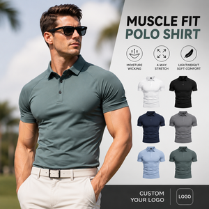 Polo ajusté personnalisé pour homme, coupe slim, séchage rapide, extensible, pour le golf, le sport, avec logo d'équipe - Product Image 1