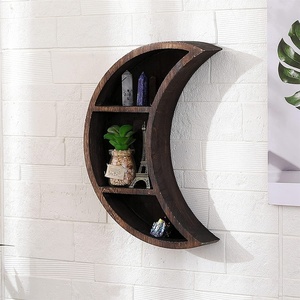 Design artistico creativo con cornice in legno fatta a mano a forma di mezzaluna bohémien per il soggiorno, decorazione per la casa a parete perfetta - Product Image 2