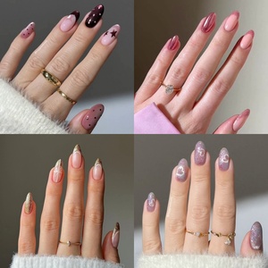 <span class=keywords><strong>Uñas</strong></span> Postizas Personalizadas, Ovaladas, Redondas, Francesas, Ojo <span class=keywords><strong>de</strong></span> Gato, Reutilizables, Impermeables, Rosadas, Negras, con Corazón, <span class=keywords><strong>de</strong></span> <span class=keywords><strong>Gel</strong></span> Suave - Product Image 2