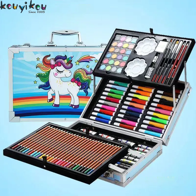 Xách Tay 145 Gói Đôi Có Thể Giặt Lớp Chàng Trai Cô Gái Quà Tặng Hộp Colores Vẽ Nguồn Cung Cấp Nghệ Thuật Trường Hợp Thiết Lập