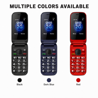 Teléfono Celular Plegable de Doble Pantalla de 2.4+1.77 Pulgadas y 1600mAh con Función SOS, Teléfono 2G para Personas Mayores, Gran Venta