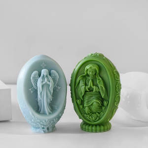 CARATTE Nuevo Molde <span class=keywords><strong>de</strong></span> Silicona Religioso <span class=keywords><strong>de</strong></span> Pascua, Molde <span class=keywords><strong>de</strong></span> Vela <span class=keywords><strong>de</strong></span> Jesús, Virgen María y Ángel para Jabón Hecho a Mano DIY - Product Image 5