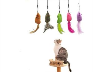 Asılı ses taklit fare kedi oyuncak peluş fare ve kedi oyuncaklar interaktif Pet oyuncak - Product Image 1