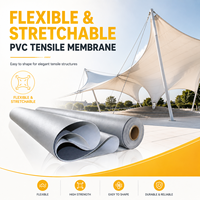 Tissu de membrane enduit PVDF haute résistance, imperméable et résistant à la traction pour abri de voiture et couverture de toit de stade