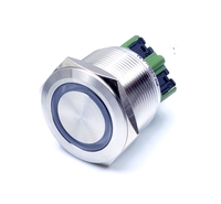 25mm cincin Led 10PIN kustomisasi logo 3V 6V 12V 24V 48V 110V 220V tombol tekan Switch
