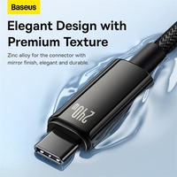 Kabel Data Pengisian Cepat Baseus Tungsten Gold Type-C ke Type-C 240W 1m/2m/3m E-marker Smart Chip
