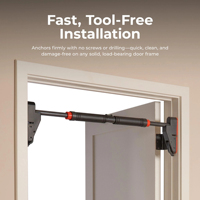 Alat Latihan Kekuatan Tubuh Bagian Atas, Pull Up Bar Portable yang Dapat Disesuaikan, Terbuat dari Baja, untuk Pintu Rumah