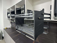 Égouttoir à vaisselle moderne et écologique Tunosen pour hôtels et cuisines, avec système de tirage vers le bas pour rangement sous armoire