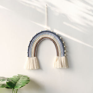 Macramé arc-en-ciel mural suspendu Boho décor de maison chambre gland <span class=keywords><strong>attrape</strong></span>-rêves pépinière enfants bébé cadeau de douche - Product Image 4