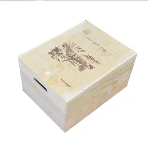Doppia fila disegna scatola regalo vino rosso colore legno sei scatola di legno originale