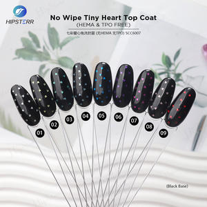HEMA & TPO FREE No Wipe Tiny Heart Top Coat, Top Coat Transparent à Paillettes en Forme de Cœur, Vernis Gel Soak Off Longue Durée, Gel de Finition pour Ongles - Product Image 2