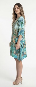 Robe longue africaine Dashiki pour femme, coupe ample, style tunique, poncho, kimono, aspect satiné soyeux, tenue de vacances bohème, respirante - Product Image 4