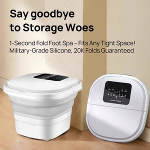 2025 New Automatic <strong>Foot</strong> <strong>Spa</strong> Bath Soaking Bucket Basin Bowl Collapsible Pedicure Electric <strong>Spa</strong> Heating Shiatsu <strong>Foot</strong> Massager