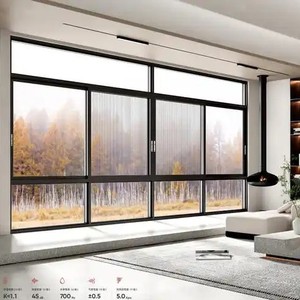 ประตูกั้นระเบียงอลูมิเนียมอัลลอยกระจกนิรภัยสองชั้นรางสแตนเลสประตูพับและหน้าต่าง - Product Image 3