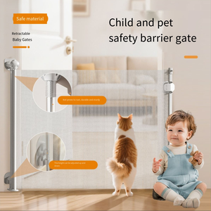 Nouvelle barrière télescopique moderne pour animaux de compagnie, en rail solide, allongée, sans perforation, hauteur réglable, clôture intérieure anti-chats - Product Image 2