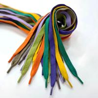 Cordon en coton plat de 11 mm, 600 couleurs, multicolore, embouts en plastique lisses, en stock, vente en gros, fournisseur d'usine sur mesure