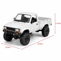 Mini camionnette RC 2,4 GHz télécommandée blanche classique ABS+Métal LED Échelle 1:10 Qualité Hobby Étanche Rechargeable Intérieur-Extérieur