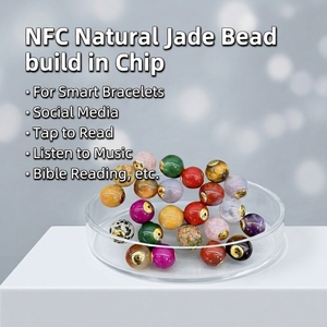 Perline NFC in <span class=keywords><strong>Giada</strong></span> Naturale e Ametista Ntag213 per Braccialetti con Condivisione Sociale Intelligente e Link al Sito Web per Contatti Aziendali - Product Image 3