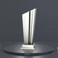 Ensemble cadeau personnalisé pour le 25e anniversaire Trophée en métal plaqué étain Technique de coulée artisanale Commémoration de 25 ans d'artisanat en métal