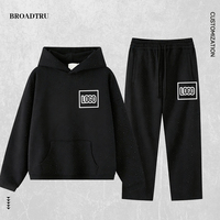 Setelan Jaket Zip-up Ribbed Boxy Fit dan Celana Sweatpants Baggy Wide Leg untuk Pria, Pakaian Luar dengan Bahan Rajut Lembut