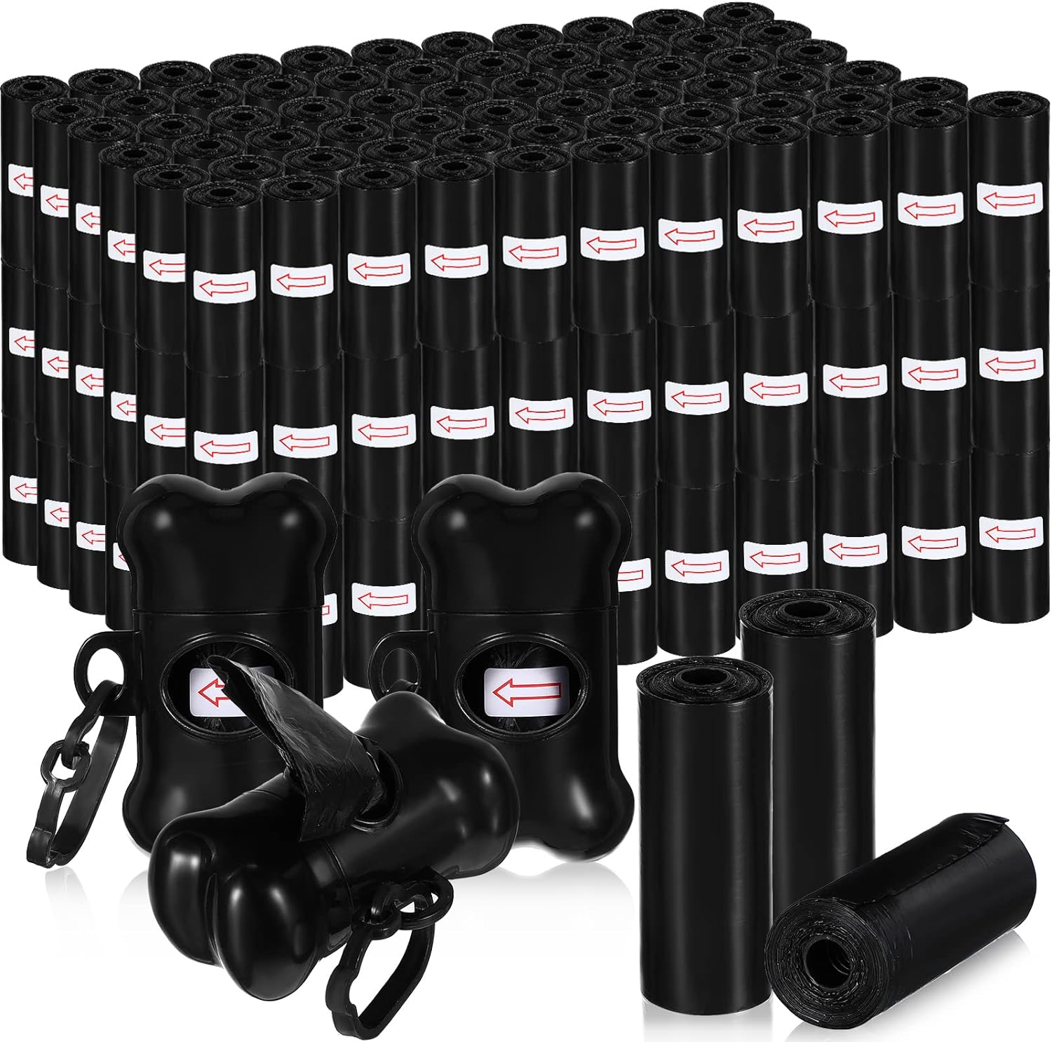 Black 1 rolls bags+dispenser