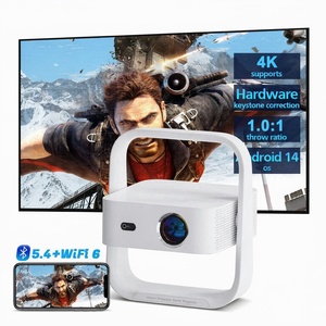 Projecteur de jeux vidéo Smart TV Android 14, 500 ANSI lumens, home <span class=keywords><strong>cinéma</strong></span>, résolution native 1080p, projecteur LED LCD WiFi à courte focale - Product Image 1