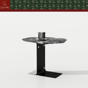 Table d'appoint de salon d'angle GOLDKING en marbre noir avec plateau octogonal asymétrique et base en acier inoxydable – Vente directe OEM/ODM - Product Image 5