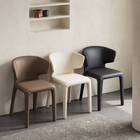 Vente directe d’usine design moderne et simple chaise à manger en cuir véritable de haute qualité éponge en forme spéciale chais