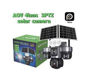 Nouvelle arrivée HiEasy AOV Caméra 4 objectifs 20MP Sécurité 6 moteurs Enregistrement 24h/24 et 7j/7 Caméra IP 4G Sim 3PTZ Caméra solaire AOV - Product Image 3