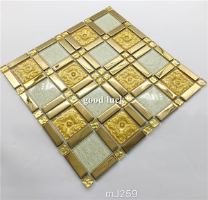 Gold Foil Crystal Glass <strong>Mosaic</strong> Foil Color <strong>Mosaic</strong> <strong>Tiles</strong> <strong>Craft</strong> and Art - Product Image 1
