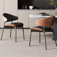 Chaise de salle à manger en métal, luxe, bois, ensemble de meubles pour la maison, chaises de restaurant modernes en cuir nordique pour table à manger