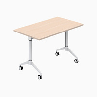 Muebles de Oficina, Mesa de Seminario Plegable, Escritorio de Entrenamiento Portátil Rectangular, Escritorio de Oficina Plegable para Sala de Reuniones con Ruedas