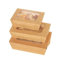 Récipient d'emballage alimentaire jetable Boîte à lunch à emporter en papier kraft à emporter pour salade et nouilles