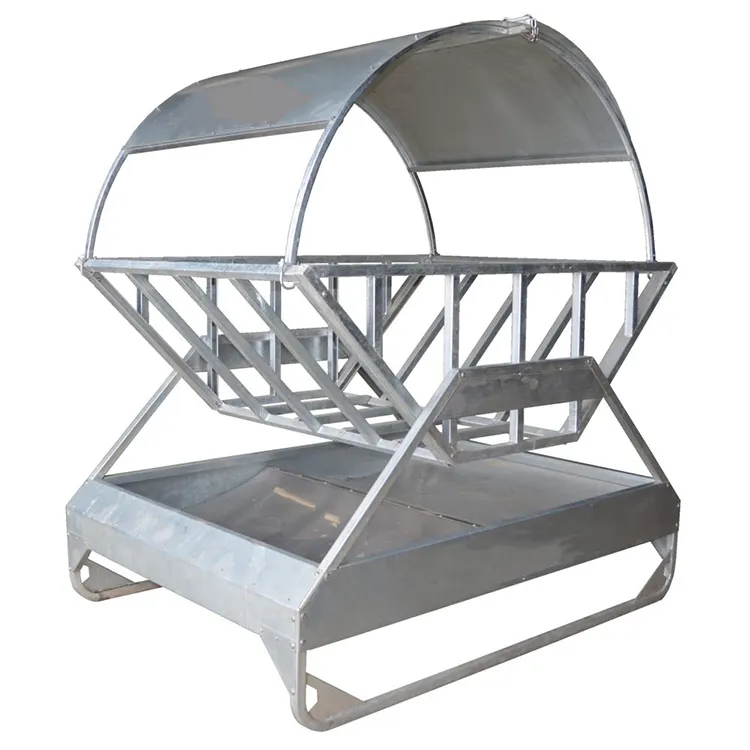 JH-Mech Farming Equipment Feeding Manger Rack Galvanized Steel Hay Feeder for Animals