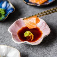 Plats à sauce, assiettes à sauce soja wasabi pour sushi, vente en gros, forme de cerisier japonais, céramique minimaliste, logo personnalisé, cadeaux