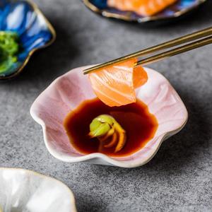 Plats à sauce, assiettes à sauce soja <span class=keywords><strong>wasabi</strong></span> pour <span class=keywords><strong>sushi</strong></span>, vente en gros, forme de cerisier japonais, céramique minimaliste, logo personnalisé, cadeaux - Product Image 4