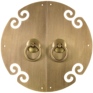 Chinese <b>Antique</b> Brass Round Pull Handle 12cm 15cm 18cm 24cm For Cabinet Bookshelf <b>Wardrobe</b> Furniture Accessories - Product Image 5