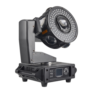 Projecteur <span class=keywords><strong>LED</strong></span> hybride polyvalent 120W RGBW à tête mobile, rotation 3 axes à 360°, <span class=keywords><strong>effet</strong></span> <span class=keywords><strong>stroboscopique</strong></span> DMX 6-en-1 pour DJ, discothèque, mariage, fête - Product Image 2