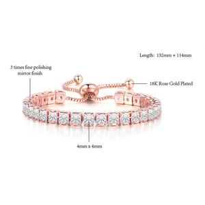 Groothandel Dames Trendy Verstelbare 2,5mm 3mm 4mm Kristal Tennis Ketting Armband Zilver Rosegoud IJzige Zirkoon Verguld Cadeau - Product Image 2