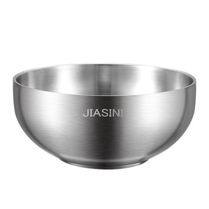 JIASINI Stainless Steel Double Wall Bowl 19.5cm Heat Insulated For Home Hotel Use - Product Image 1