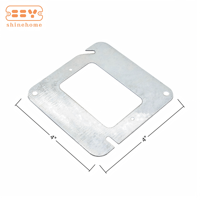 Anneau de fixation carré pré-galvanisé en acier de 4 pouces, 1 emplacement, 52C0, cache-dispositif plat pour boîte de jonction électrique carrée standard de 4 pouces