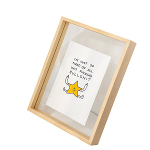 Wooden Acrylic <b>Photo</b> <b>Frame</b> Rectangle Single Layer Glass Durable Tabletop Display Living Room Bedroom Study - Product Image 5