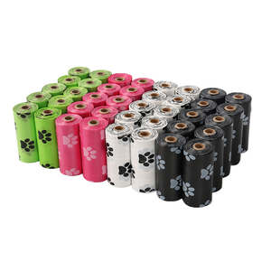 Rouleau continu de sacs à déchets pour chiens, de haute qualité, entièrement biodégradable, compostable, portable, réutilisable, avec logo personnalisé imprimé - Product Image 1