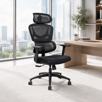 Global Furniture Kebel Chaise pivotante à dossier haut Meilleure chaise de bureau ergonomique avec appui-tête réglable Design moderne en maille abordable