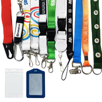 AI-MICH Cordón negro con broche de langosta para tarjeta de identificación personalizada, con impresión digital, añade logotipo/texto, con cierre de seguridad.
